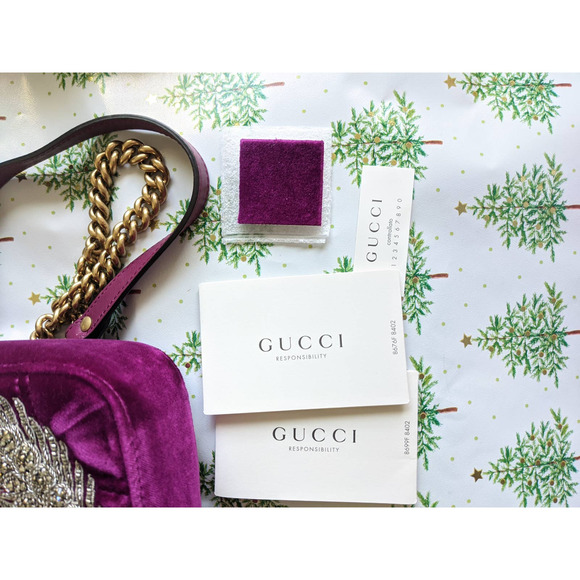 Gucci Velvet Matelasse Embroidered Mini GG Marmont - Picture 10 of 11